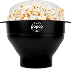 new Popco Silicone Popcorn Maker - Microwave Popper with Handles - Black POPCO - KOEEK