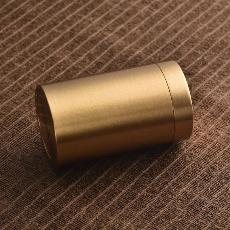Solid Brass Sealed Tank Tea Caddy Container Portable Metal Storage Box 250g EDC 07FC0E-D4 - KOEEK