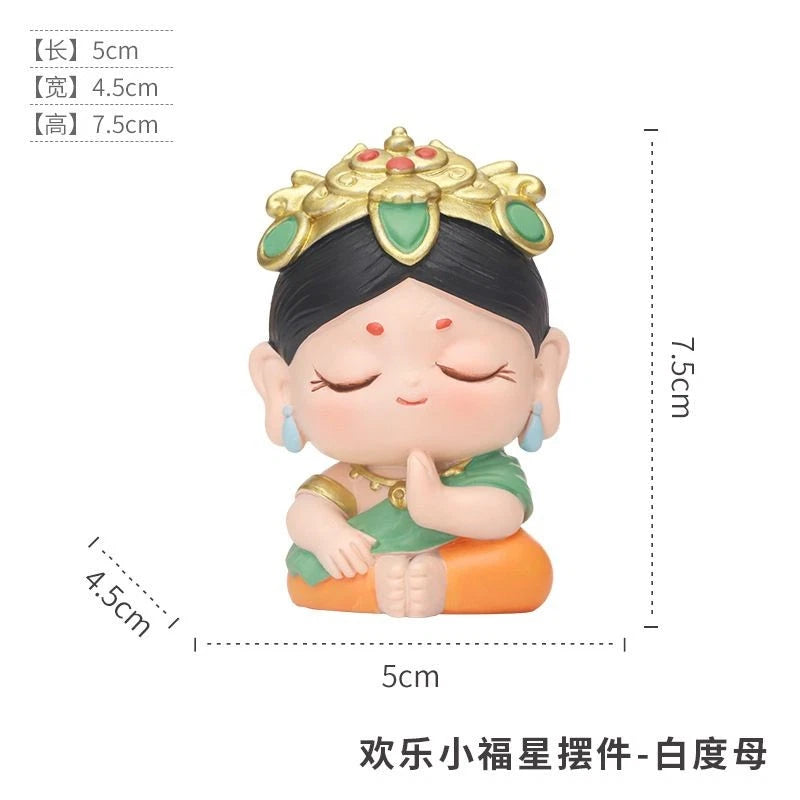 Creative Cute Monk White Tara Resin Car Ornament Home Decor Figurine 07FC0E-D4 - KOEEK