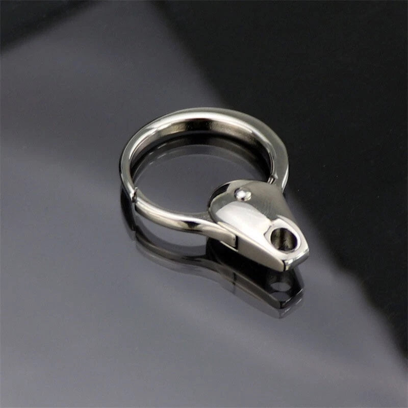 2pcs  Stainless Steel Keychain Carabiner Portable Car Key Bag Pendant EDC 07FC0E-D4 - KOEEK