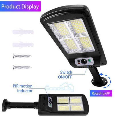 new Commercial Solar Street FloodLight LED Light Outdoor Area Dusk To Dawn Wall Lamp