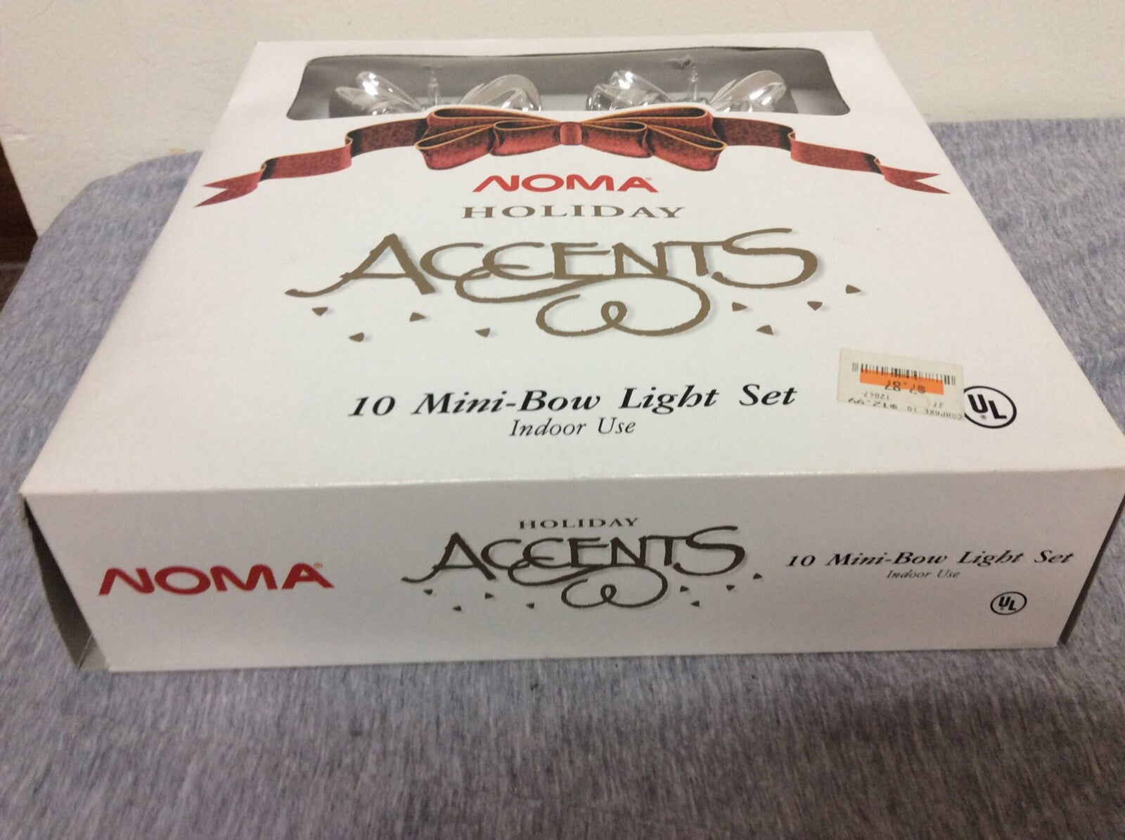 Vintage Noma Holiday Accents 10 Mini Silver Bow Light Set NIB NOMA - KOEEK