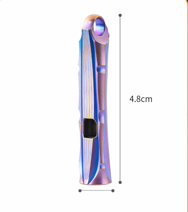 EDC Titanium Safty Whistle Keychain Necklace Pendant DIY Outdoor Survival Tool 07FC0E-D4 - KOEEK