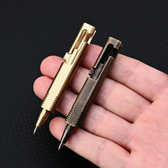 Mini Pocket Brass Bolt Action Ball Pen Portable Outdoor Camping EDC Tool Pen 07FC0E-D4 - KOEEK