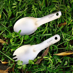Titanium Spoon Spork Portable Ultralight Short Handle Camping Outdoor Tableware 07FC0E-D4 - KOEEK