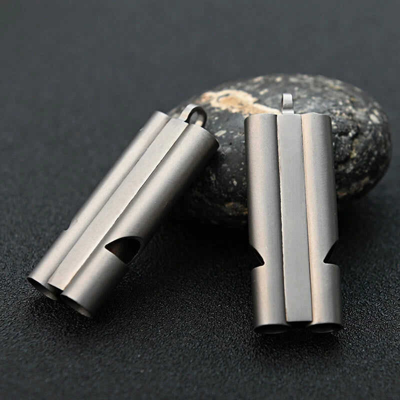 Titanium Keychain Whistle Lanyard Pocket Outdoor Life-saving Camping Tool EDC EDC - KOEEK