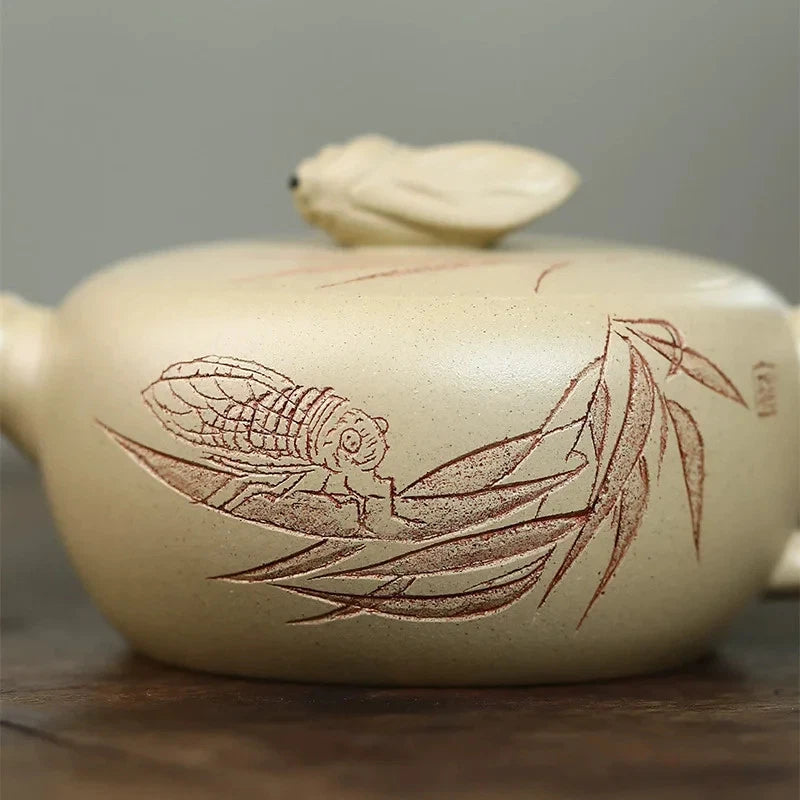 150ml Purple Clay Handcarved Teapot Cicada Chirping High-end Kung Fu Tea Set 07FC0E-D4 - KOEEK