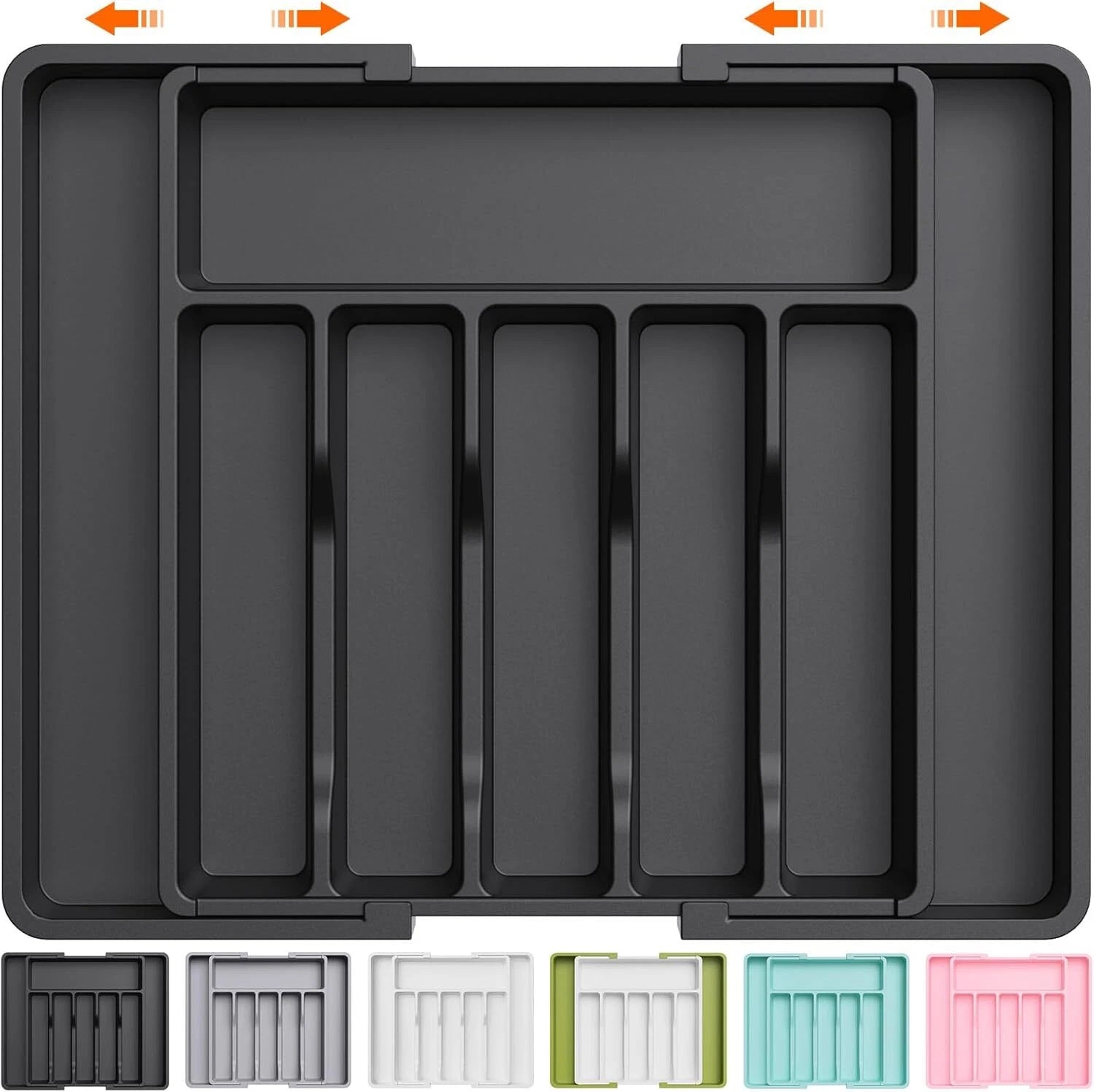 Silverware Drawer Organizer, Expandable Utensil Tray for Kitchen, BPA Free 07FC0E-D4 - KOEEK