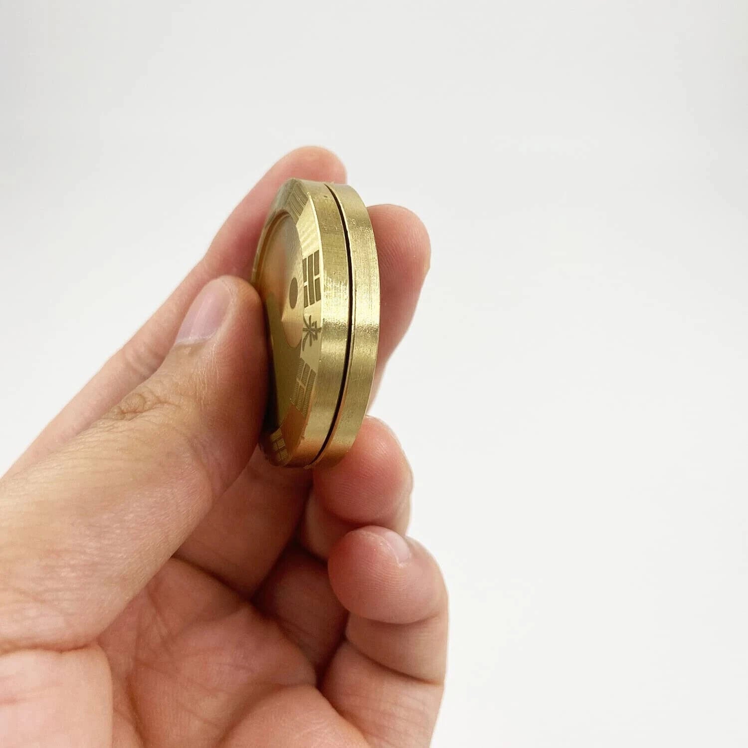 EDC Solid Brass Fidget Slider Clicker luck Coin Tai Chi Haptic Toy for Adult 07FC0E-D4 - KOEEK