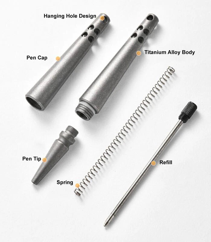 Titanium Alloy Ballpoint Pen Business Tactical Pen Office Stationery Outdoor EDC 07FC0E-D4 - KOEEK