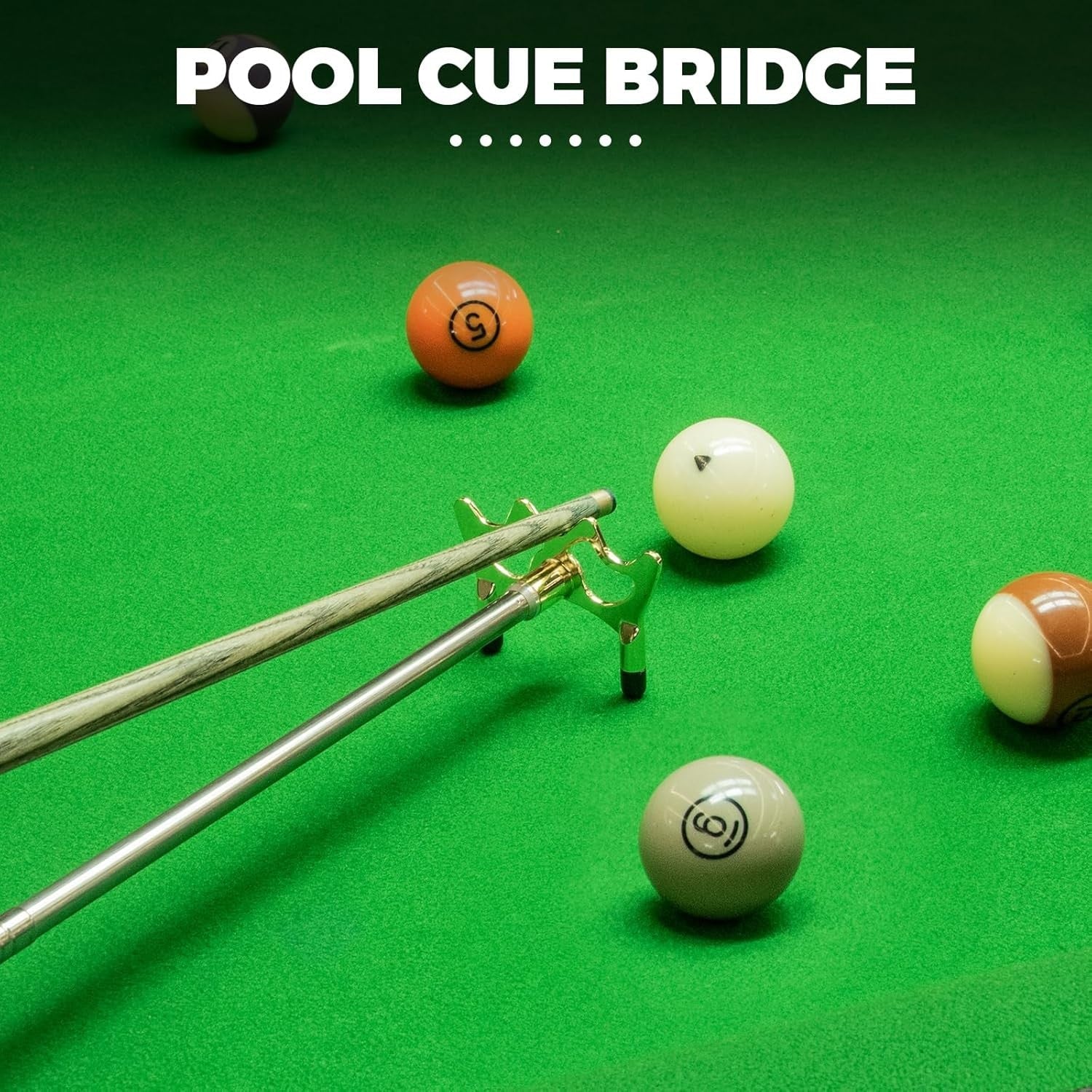 new Pool Bridge Stick, Professional Retractable Cue Low Head, Brass 07FC0E-D4 - KOEEK