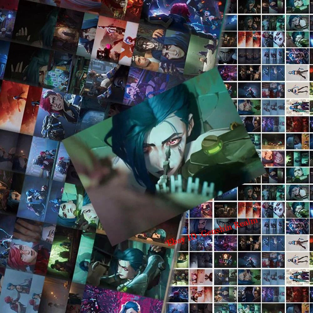 120Pcs Anime Arcane：League of Legends Jinx Waterproof Stickers Decoratio Gift 07FC0E-D4 - KOEEK