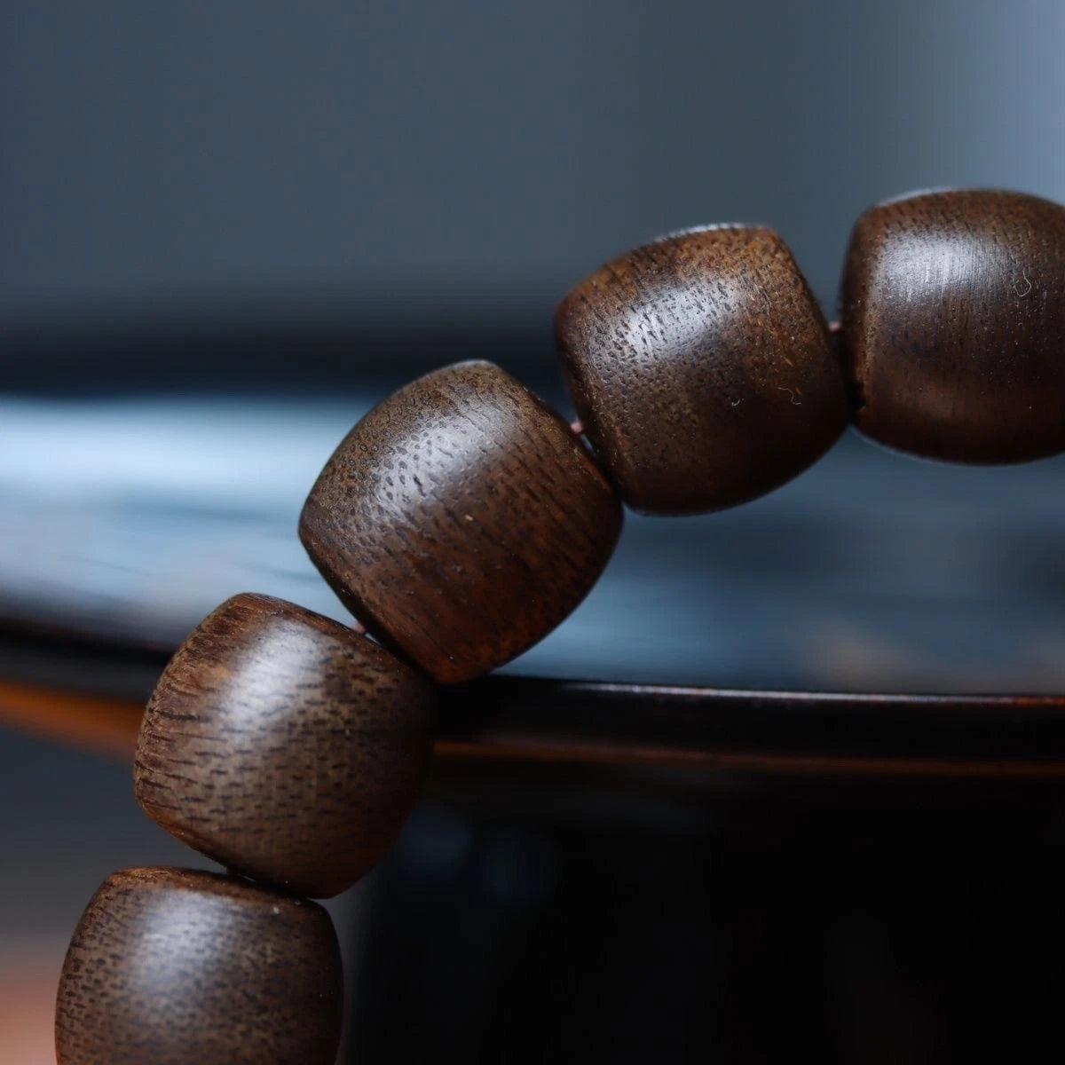 Kynam Agarwood Bracelet Multi Circle Drum Beads Vietnam Prayer Bead Jewelry 07FC0E-D4 - KOEEK