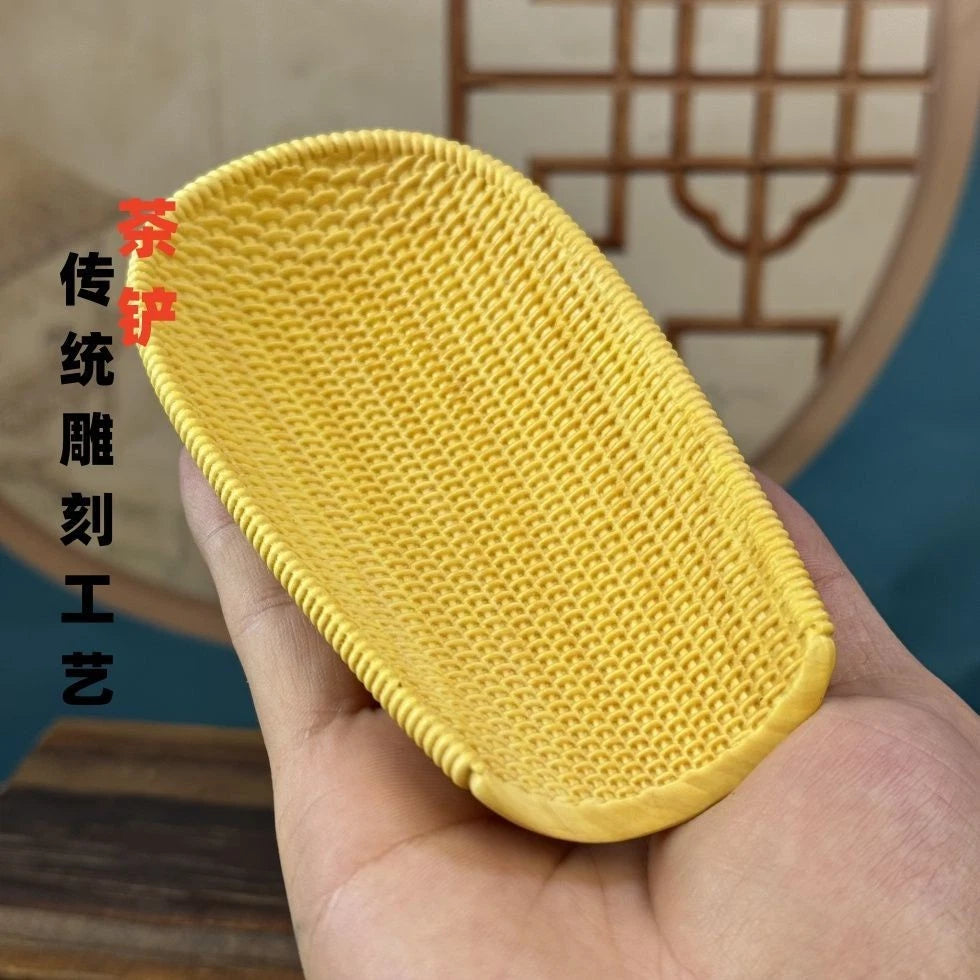 Boxwood Carved Tea Scoop Bamboo Tea Accessories Hand Piece Home Décor Gift 07FC0E-D4 - KOEEK