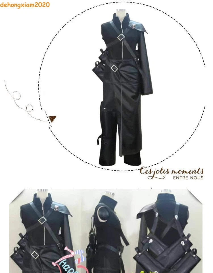 Anime FF7 Cloud Strife Costume Cosplay Halloween Tops Pants Props 07FC0E-D4 - KOEEK