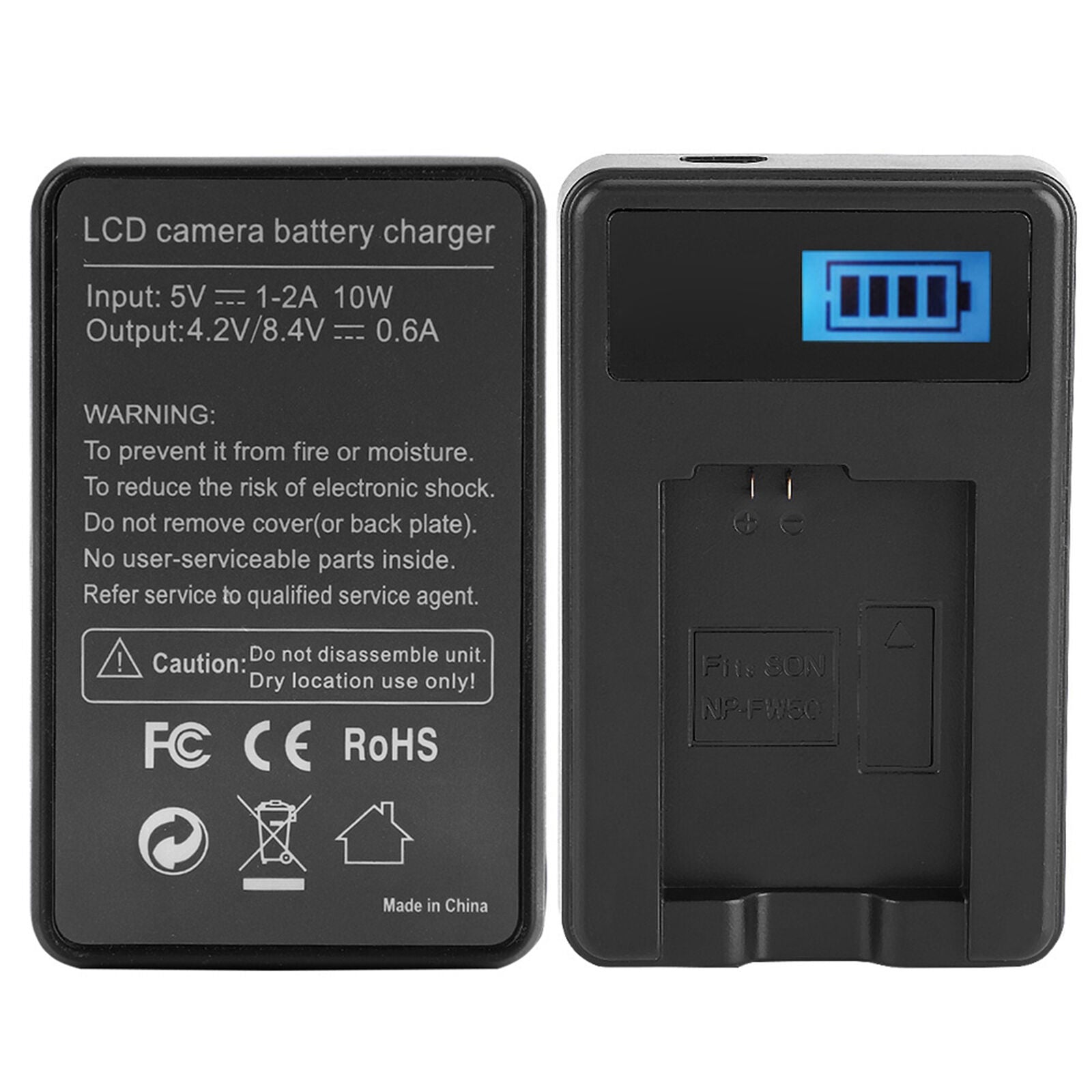 new Black Battery Charger NPFW50 With LED Indicator For koeek - KOEEK