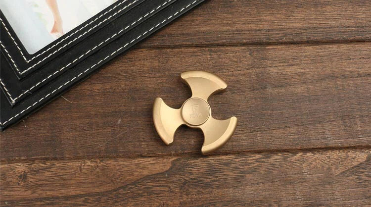 Tri Fidget Hand Spinner Triangle Stone wash Brass/Copper Finger Toy EDC 07FC0E-D4 - KOEEK