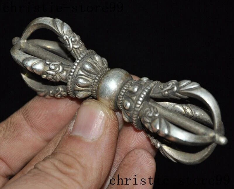 Old Tibet Tantra Buddhism Tibetan Silver Dorje Vajra Dorje Phurpa Dagger FaQi 07FC0E-D4 - KOEEK