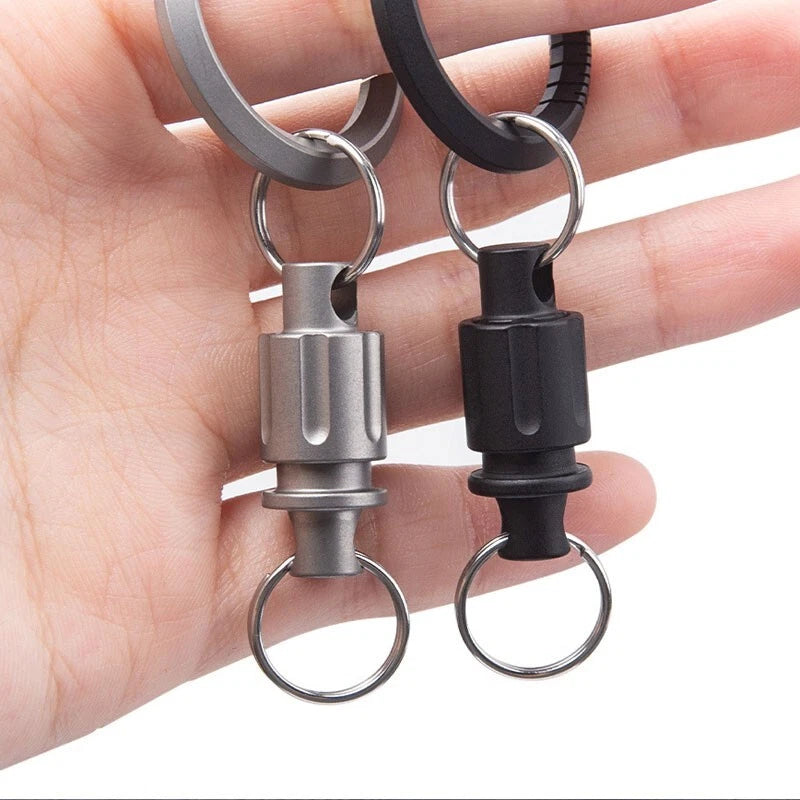 Mini Titanium Alloy Insert Buckle Gimbal Ring Portable Double Keyring Cutter EDC 07FC0E-D4 - KOEEK