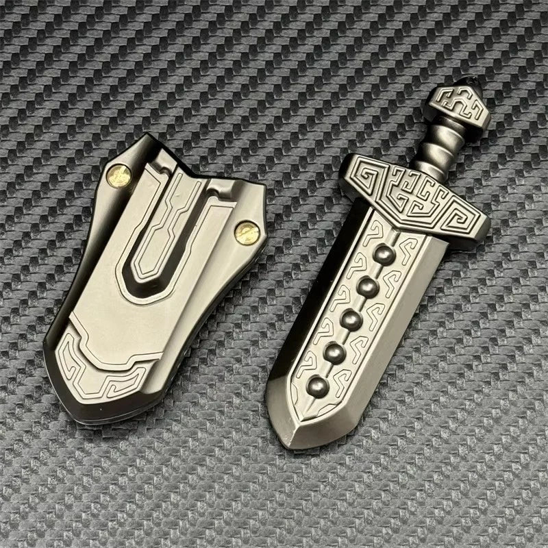 Exquisitely Carved Sword EDC Fidget Toy Fashion Stainless Steel Fidget Slider 07FC0E-D4 - KOEEK