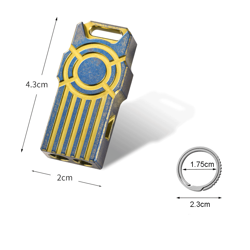 Titanium 2 Holes Keychain Emergency Whistle Outdoor Survival pocket Whistle EDC 07FC0E-D4 - KOEEK