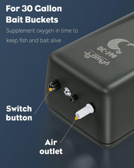 new Pawfly Aquarium Battery Operated Air Pump 40 GPH for Fish Tanks up to Black PAWFLY - KOEEK