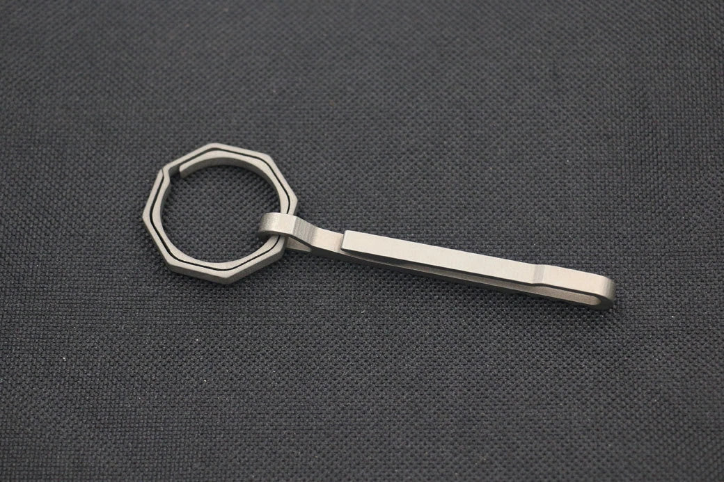 EDC Titanium TC4 Key Chain + Key Ring Belt Clip Molle Pecket Outdoor Tool KCR-8 07FC0E-D4 - KOEEK