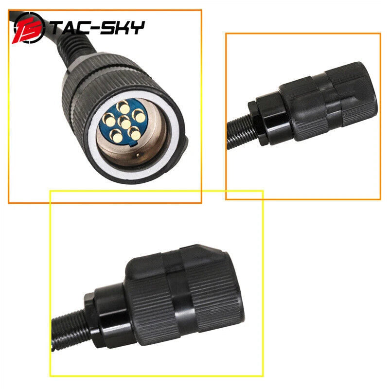 Black Connector 6PIN U94 PTT Adapter for PRC148 152 Wireless Cable Stock 07FC0E-D4 - KOEEK