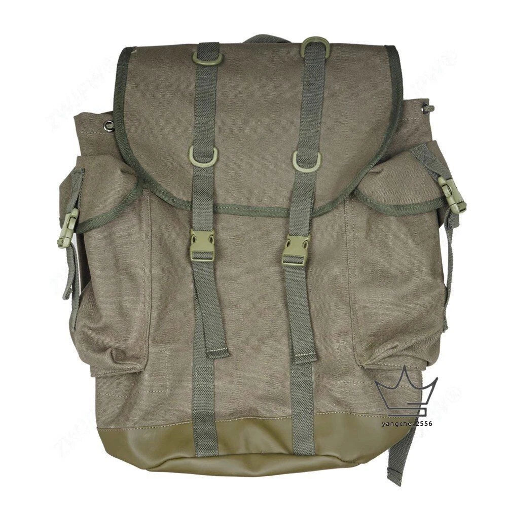 35L German Mountain Backpack Canvas Outdoor Large capacity Green Copy Film Props 07FC0E-D4 - KOEEK