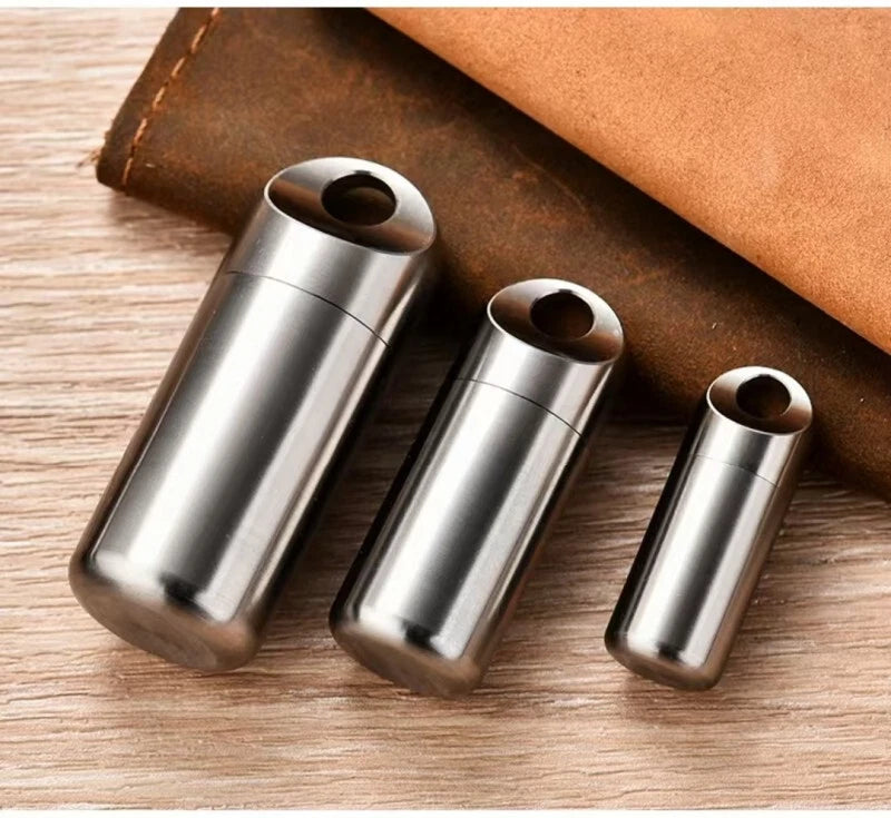 Titanium Pill Holder Case Organizer Container Waterproof Portable Keychain EDC 07FC0E-D4 - KOEEK