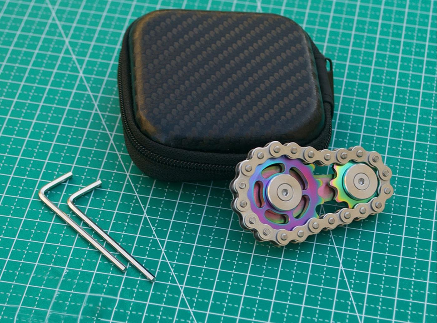 Fingertip Gyro Chain Flywheel Sprocket EDC Stainless Steel Toy Gear Spinner Gift 07FC0E-D4 - KOEEK