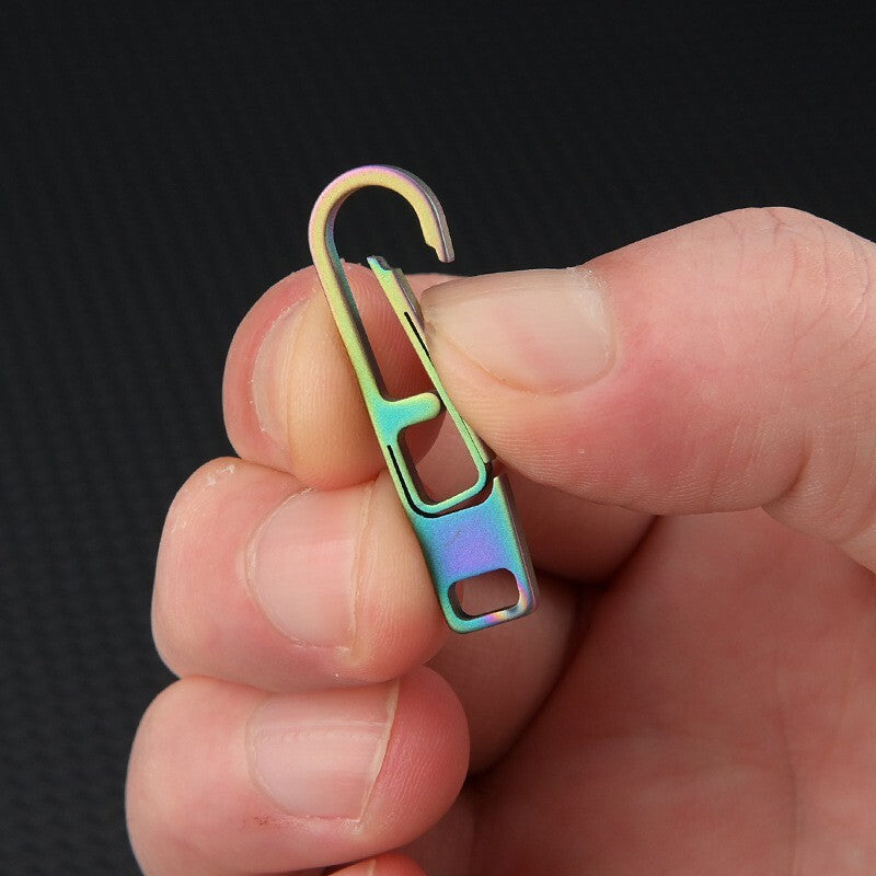 Titanium Keychain Zipper Head Connector DIY Backpack Buckle EDC Accessories Tool 07FC0E-D4 - KOEEK