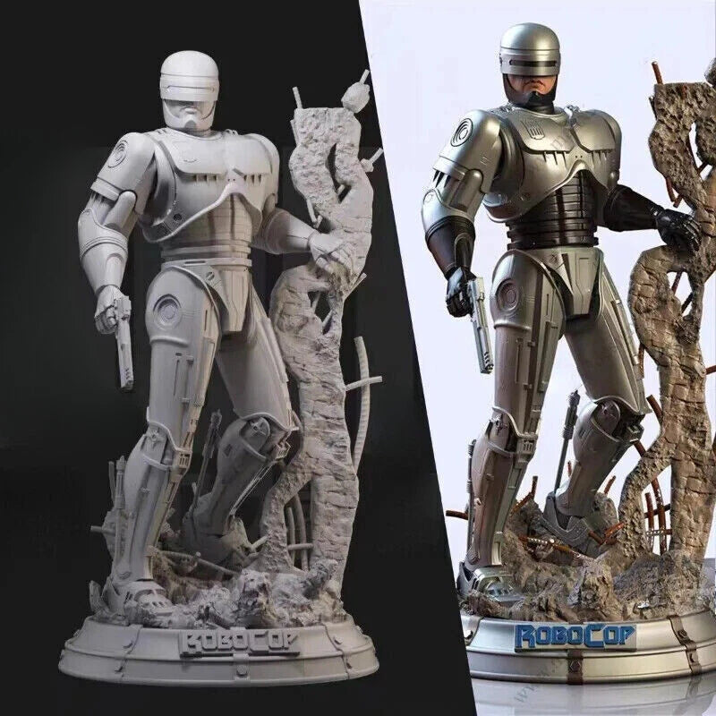 1/24 Scale Resin Figure Kit 75mm Robocop With Scene Miniature Statue Model 07FC0E-D4 - KOEEK