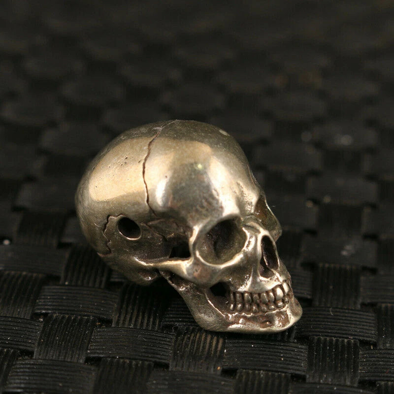 Antique Chinese Old Tibet Silver Hand Carved Skull Statue Netsuke Collection 07FC0E-D4 - KOEEK