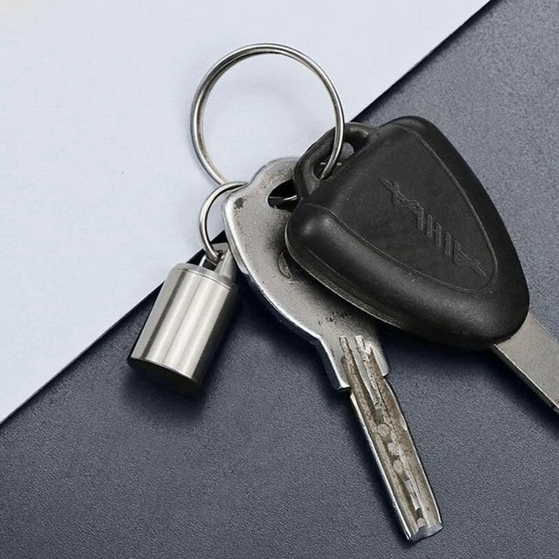 Mini Titanium Keychain Storage Box Pill Capsula Case Outdoor Portable EDC Tool 07FC0E-D4 - KOEEK