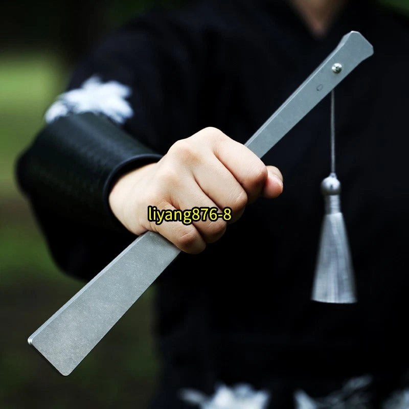 Stainless Steel Metal Folding Fan Portable Martial Art Kung Fu Tai Chi Fan Toy 07FC0E-D4 - KOEEK