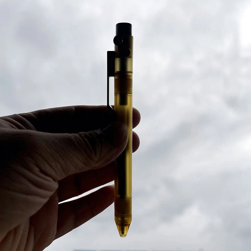 EDC Titanium Alloy + POM / PEEK / PEI Pocket Pen Ballpoint Signature Gel Pen 07FC0E-D4 - KOEEK