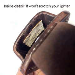 Hand made  Leather Case For Zippo Lighter Full Grain Cowhide Pouch Holder 07FC0E-D4 - KOEEK