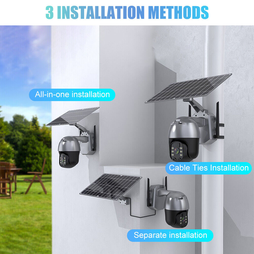 new Solar Battery Powered Camera Wifi Wireless Outdoor Pan/Tilt Home Security System