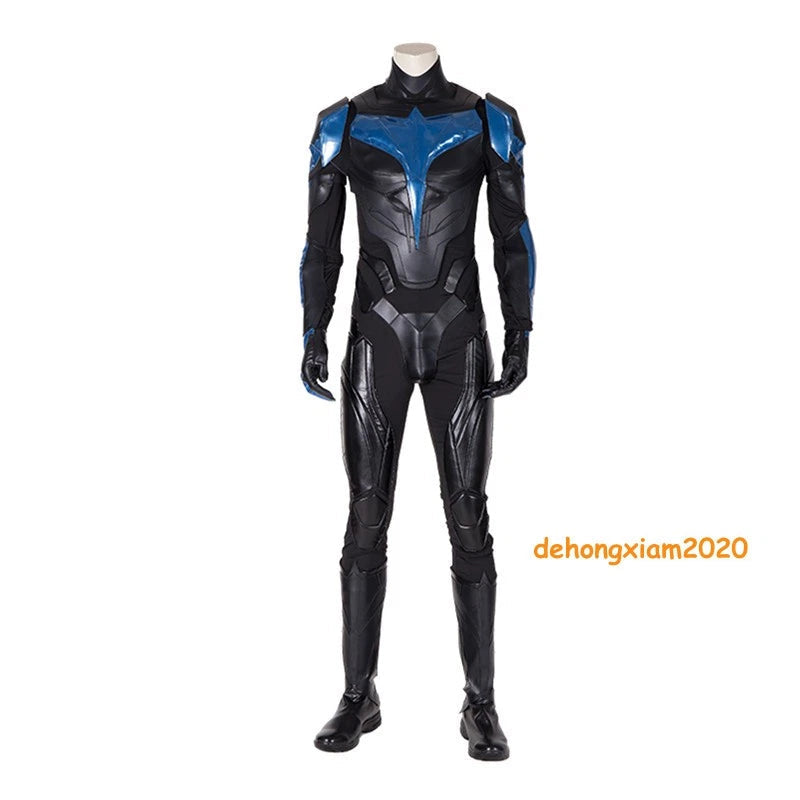 Nightwing Dick Grayson Cosplay Costume Suit  Outfit Bodysuit Full Set Halloween 07FC0E-D4 - KOEEK