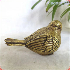 10cm Exquisitely Chinese Retro Brass Sparrow Sculpture Good Luck Ornament 07FC0E-D4 - KOEEK