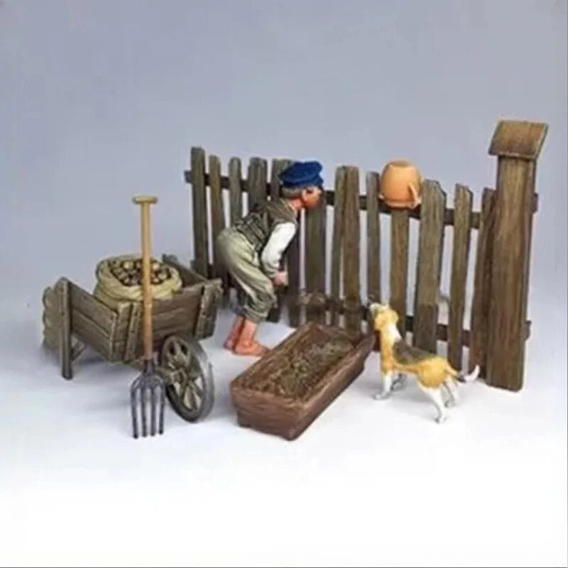 1/35 Resin Figure Model Kit European Country Boy & Tools Unassembled Unpainted 07FC0E-D4 - KOEEK