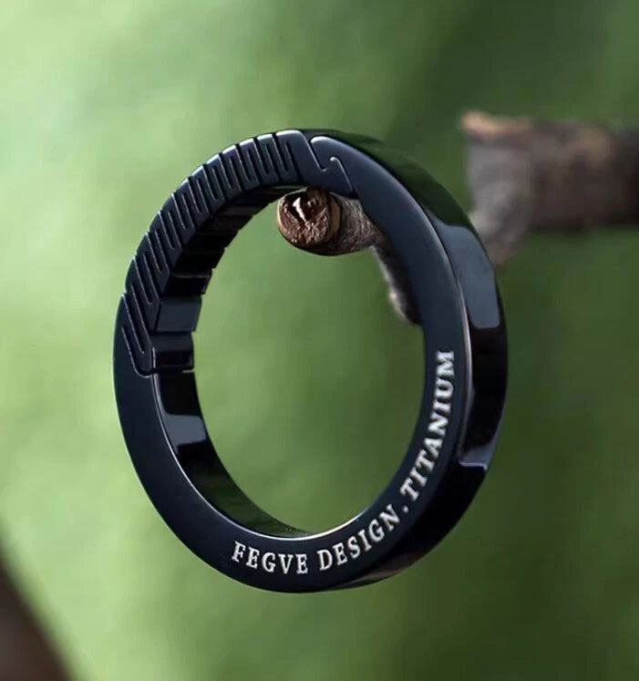 Hot EDC Titanium Alloy Keychain Carabiner Ring pendant Belt Waist Hanging Buckle 07FC0E-D4 - KOEEK