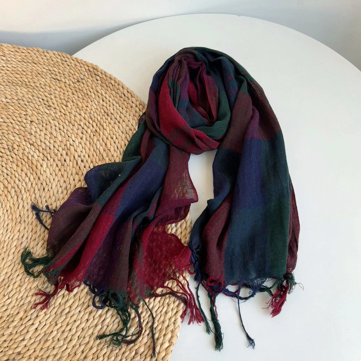 Unisex Linen Cotton Soft Winter Warm Scarf Shawl Mens Bandana Neckerchief Wrap 07FC0E-D4 - KOEEK