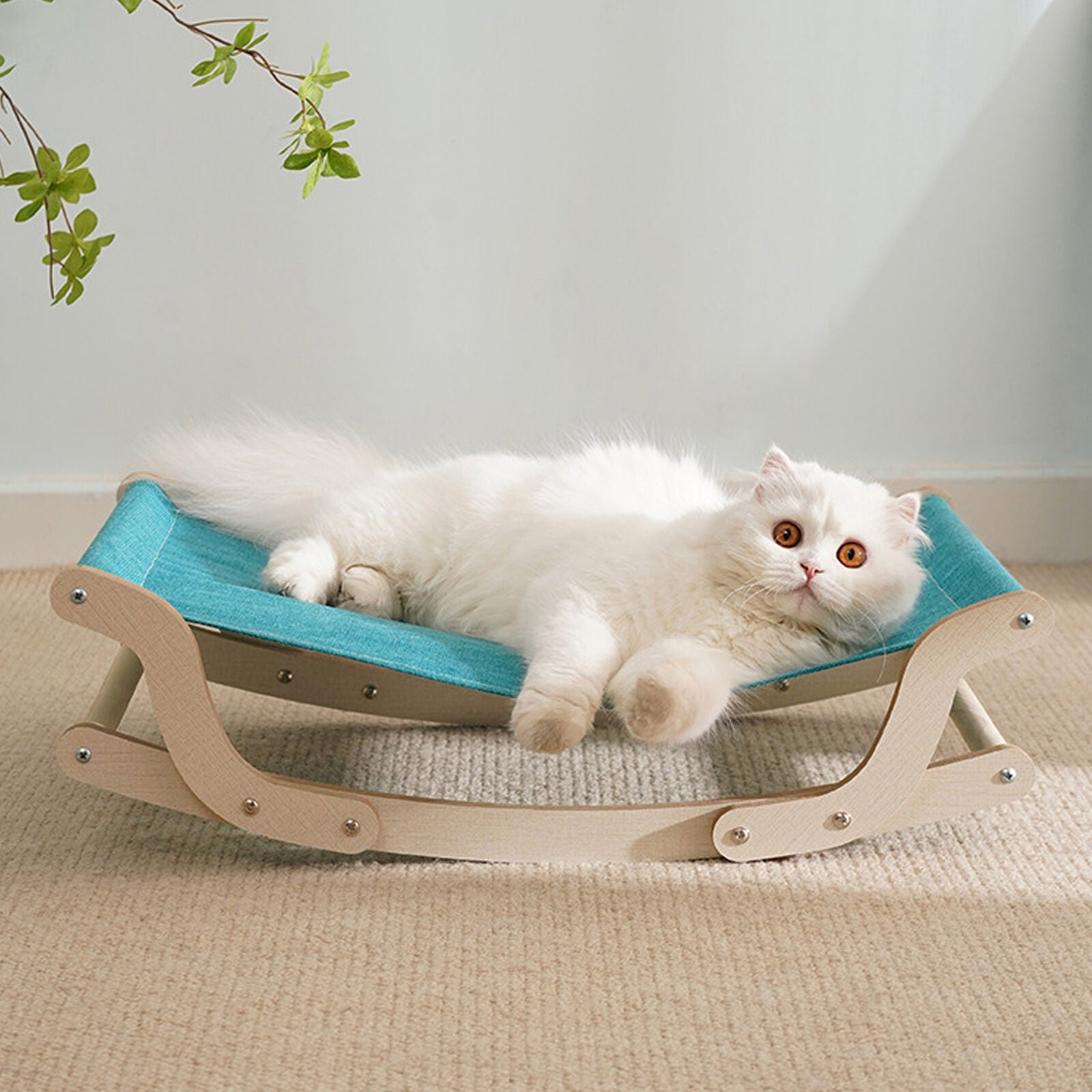 new Elevated Cat Hammock Bed Breathable Washable Safe Natural Swing Relaxing Pet Bed koeek - KOEEK