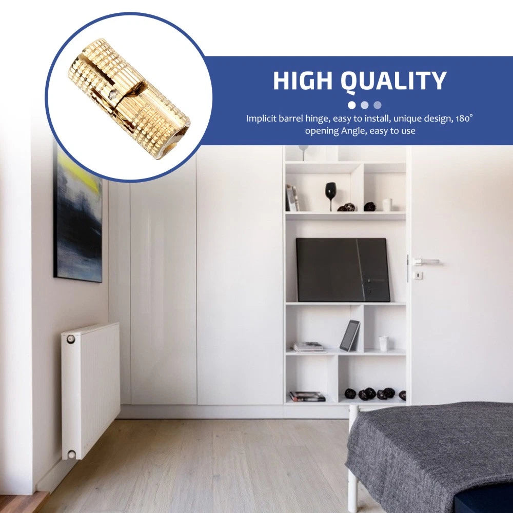 2pcs Opening Angle Cabinet Hinges Concealed Box Hinges Hand Craft 07FC0E-D4 - KOEEK