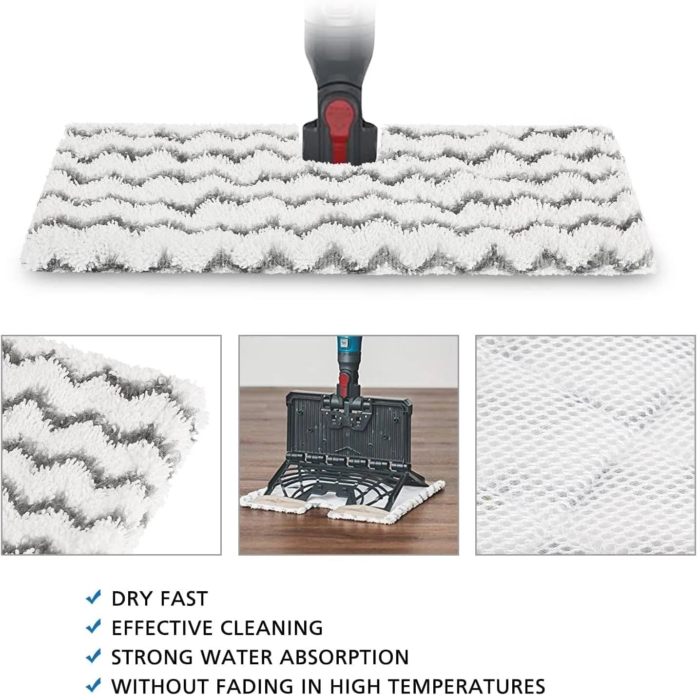 4-pack replacement steam mop pads for Shark Lift-Away Pro 07FC0E-D4 - KOEEK