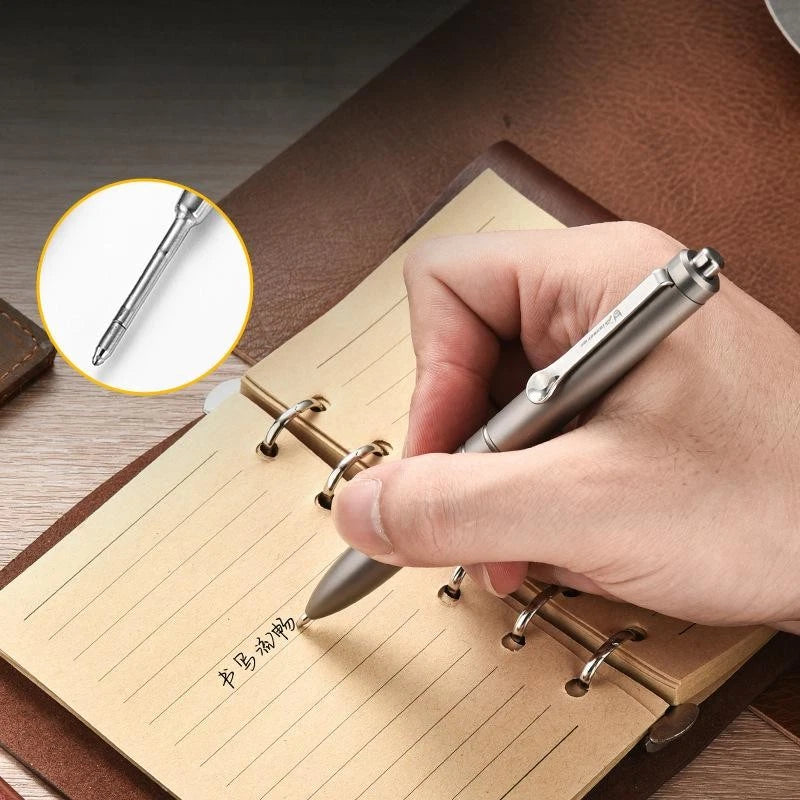 EDC Titanium Ballpoint Pen Signature Writing Pocket Pen Business Office Gift Hot 07FC0E-D4 - KOEEK