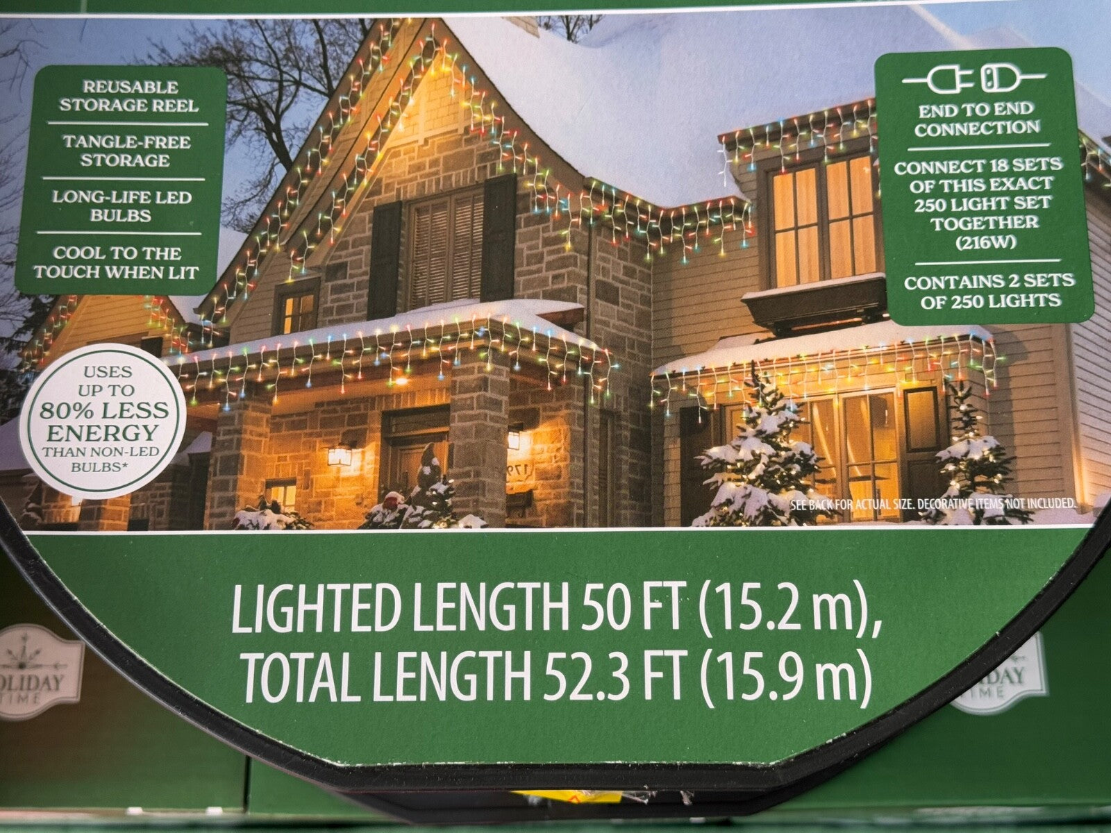 ! Holiday Time 500-Count Multicolor LED Icicle Lights with White Wire HOLIDAY TIME - KOEEK