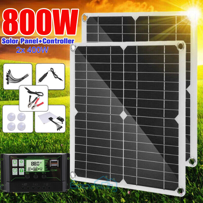 ny 800W Watt Mono Solcellepanel 12V Lading Off-Grid Batteristrøm RV Home Boat Camp